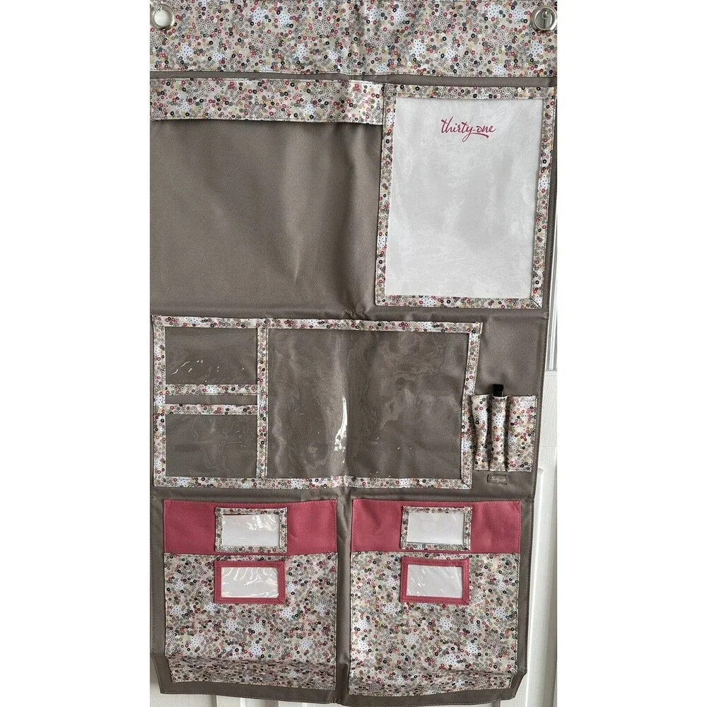 Thirty One Hang Up Home Organizer Free Spirit Ditzy w/ Pockets And Dry Ease New
